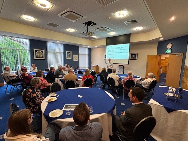 Kevin Parker presenting to Company of Cutlers First Tuesday Breakfast Meeting