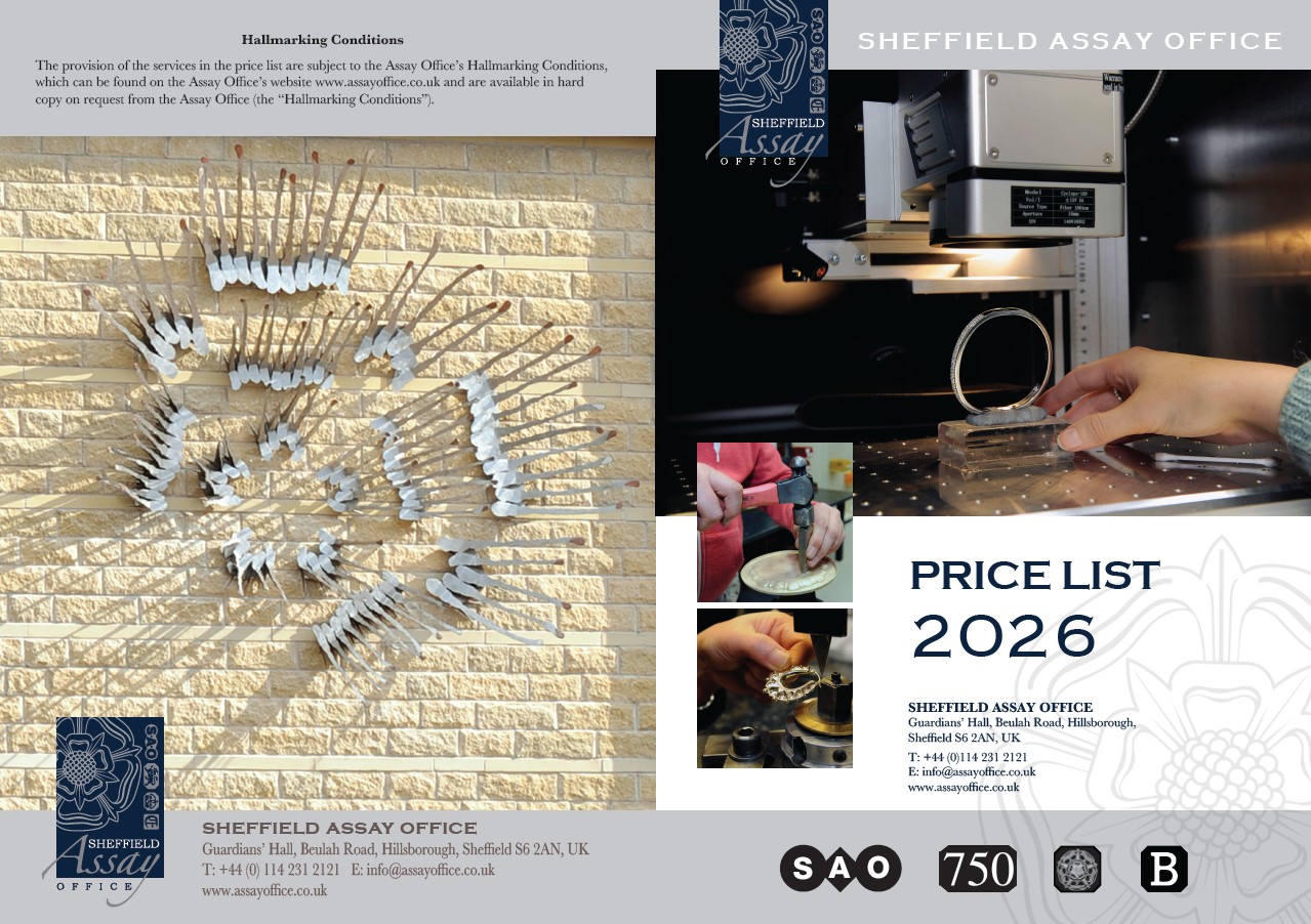 Sheffield Assay Office 2026 Hallmarking Price List